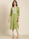 Women Green Solid Straight Kurta-SKC-1191-Green