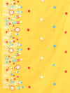 All Over Thread Floral Embroidery Yellow Cotton Saree-MA62CT33610082