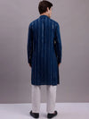 Men's Embroidered Mirror Work Kurta Payjama Sets-JOKP-P-694Peacock