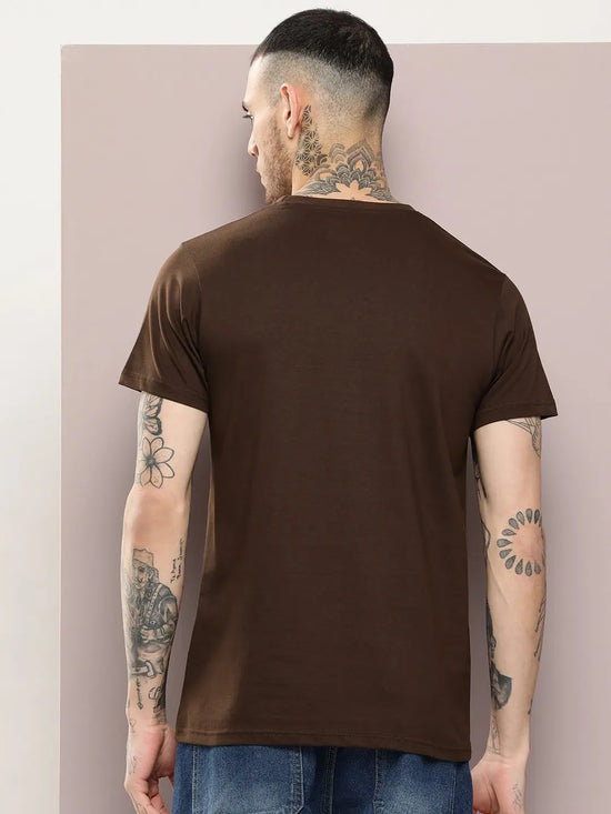 Dillinger Men's Brown Plain T-Shirt-DLCR18160CHO-S