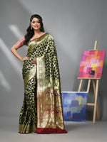 Black Silk Banarasi Saree With Zari Woven Designs-MA52BSL441050012