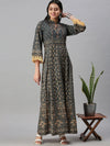 Women's Green Printed Anarkali Kurta-BCCK687-Green