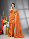 Orange Mul Cotton Soft Saree With Gota Patti Borders-MA62MCT33880010