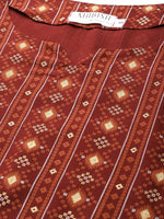 Flared Skirt with Short Kurti in Maroon