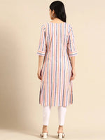 Women's Multi Striped Straight Kurta-SKC-3350-1-Multi