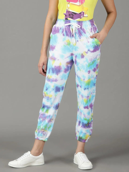 Women's Multi Tie Dye Track Pant-AF-1796-1-Multi