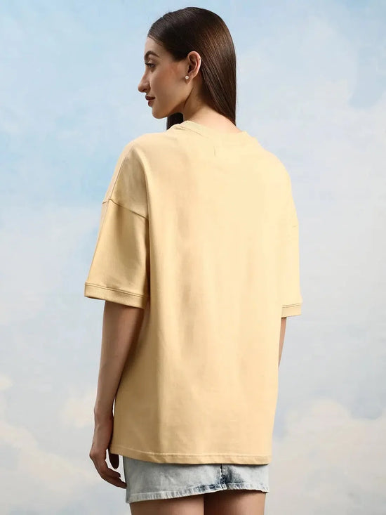 Dillinger Beige Graphic Oversized Drop shoulder T-shirt