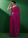 Saree Mall Women's Georgette Magenta Embellished Designer Saree With Blouse Piece-VEDNSHI5605