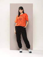 Dillinger Orange Graphic Oversized T-Shirt-WMNCR388ORG-XS