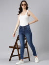 Women Blue Solid Slim Fit Denim Jeans-GZ-5547-2-Blue