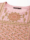 Women's Pink Embroidered Straight Kurta-GW-2990-Pink