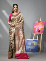 Brown Silk Banarasi Saree With Zari Woven Designs-MA52BSL441050053