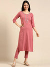 Women's Pink Solid Kurta Set-SKC-3310-Pink