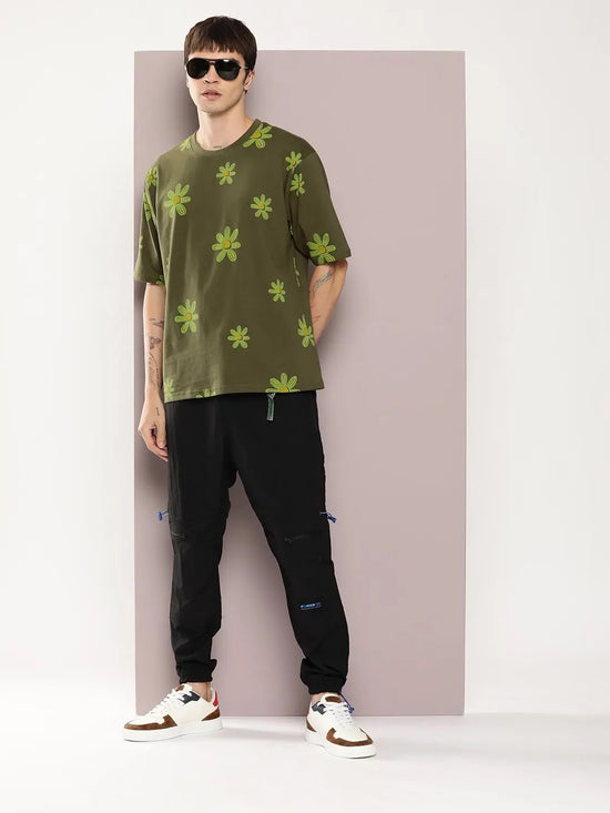 Dillinger Olive Graphic Oversized T-shirt-DLMOV246OGRN-S