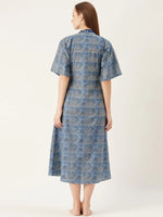 Kaftan Dress in Blue Print