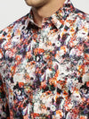 Men White Floral Shirt-PRISM-1696-White