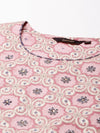 Women's Pink Printed Kurta Set-SKC-3195-Pink