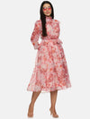 Red Floral Tiered Midaxi Dress-17178