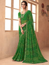 Saree Mall Women's Chiffon Green Embellished Designer Saree With Blouse Piece-SIMYA25803A