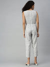 Women's White Geometrical Jumpsuit-AE-9890-White