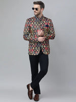 Hangup Men Standard Printed Men Formalwear-D151_5Button_Blazer