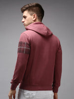 Men Purple Checked Sweatshirt-LBR-1509-Mauve