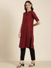 Women Maroon Solid Straight Kurta-SNG-2321-Maroon