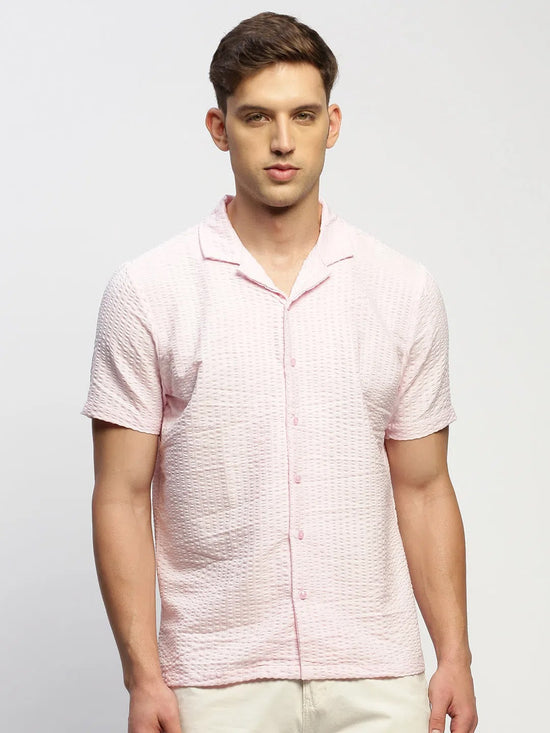 Men Pink Solid Shirt-CALIGO-1773-Pink