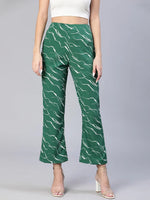 Dramatic greeb urban printed elasticated women pants