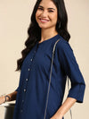 Women's Teal Solid Straight Kurta-DF-1423-Teal