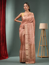 Beige Blended Silk Handwoven Saree With Zari Border-MA50BSL34830106