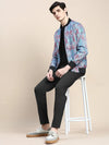 Men Blue Printed Casual Bomber Jacket-AROMATICDIGITALPRINT-2178-Blue