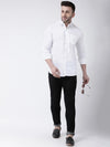 Hangup Men Slim Solid Shirts-CollarWhiteShirt