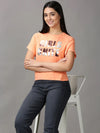 Women's Orange Solid Top-GF-2-Orange