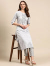 Women's Grey Solid Straight Kurta-SKC-3335-Grey