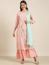 Women Pink Solid Kurta Set-FS-2663-Pink