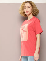 Dillinger Red Graphic Oversized T-Shirt-WMNCR390CST-XS