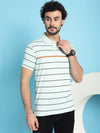 Venitian Men Printed Polo Neck Cotton Mint T-Shirt