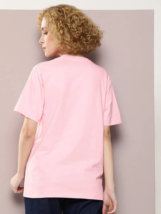 Dillinger Pink Graphic Oversized T-Shirt-WMNCR462PINK-XS