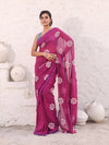 Magenta Pure Cotton Soft Saree With Floral Embroidery Work-MA54CT33580093