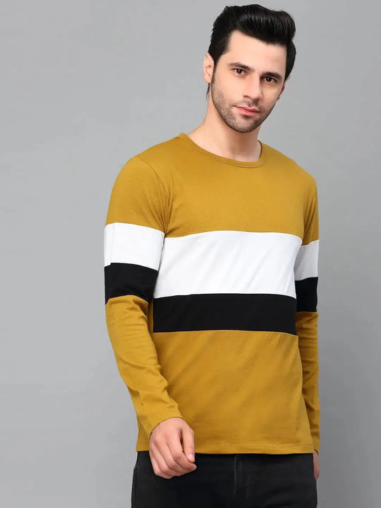 Rigo Round Neck Cut & Sew Full Sleeve T-Shirt-CT07221530-L