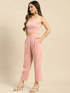 Jacket with crop top and pants in Powder Pink