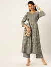 Women's Grey Printed Kurta Sets-RF-1335-Grey