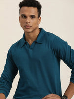 Dillinger Blue Solid Regular Polo T-shirt