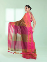 Mustard Cotton Saree With Zari Border-MA59CT06530055