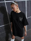 Women Black GAME ON Printed Oversized T-Shirt Dress