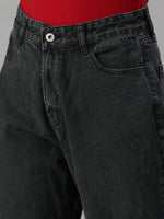 Women's Denim Charcoal Wide Leg Jeans-GZ5026-Charcoal