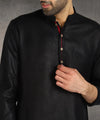 Hangup Men Standard Solid Men's Indian Wear-Black_Piping_RubyL2Kurta