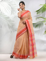 Beige Pure Cotton Tant Saree With Woven Designs-MA51TT43430112