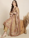 Women Straight Beige Floral Kurta and Trousers Set Comes With Dupatta-BC-SK-1704-Beige